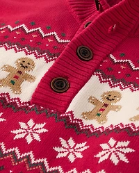 Mens Matching Family Gingerbread Fairisle Sweater - Holiday Express