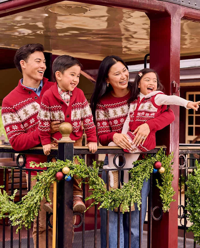 Mens Matching Family Gingerbread Fairisle Sweater - Holiday Express