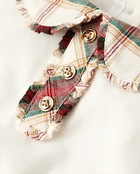 Girls Plaid Collar Top