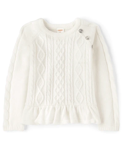 Pull péplum en maille torsadée pour fille