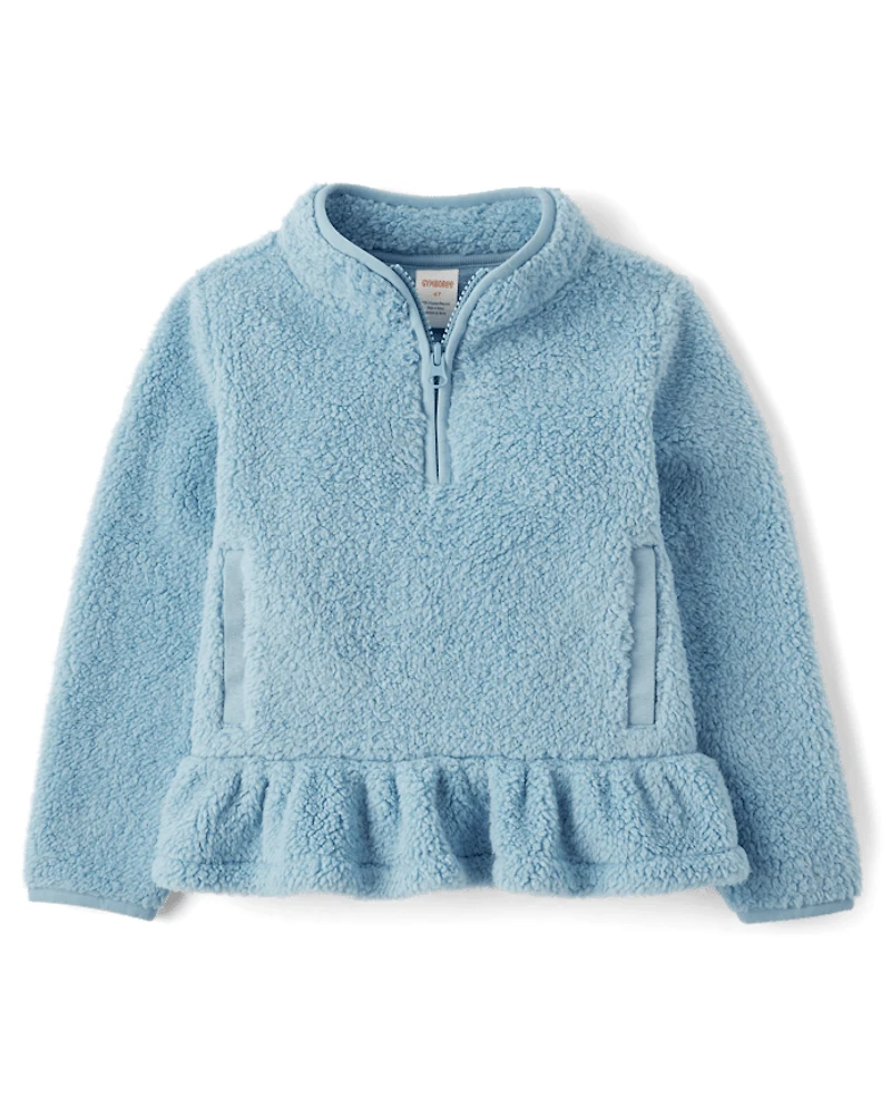Girls Sherpa Half Zip Pullover