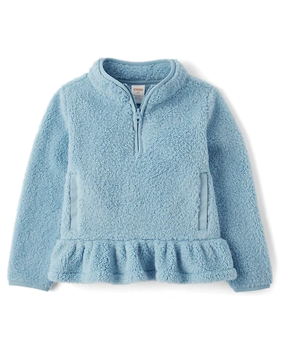 Girls Sherpa Half Zip Pullover