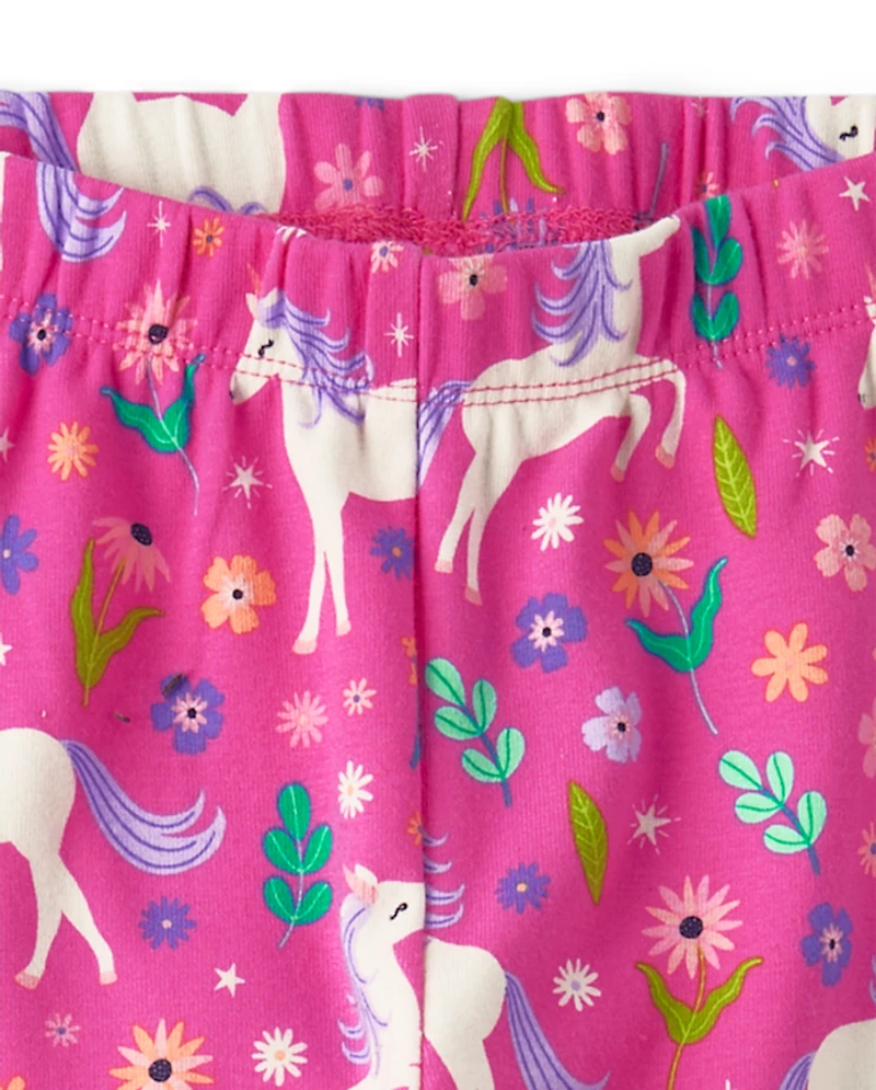 Girls Unicorn Leggings - Dino Friends