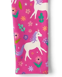 Girls Unicorn Leggings - Dino Friends