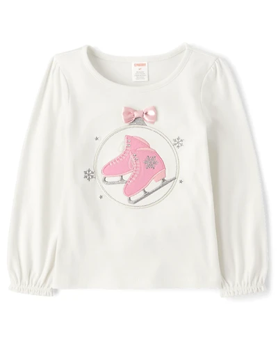 Haut de patinage pour filles - Petit flocon neige