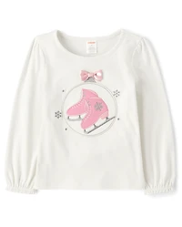 Haut de patinage pour filles - Petit flocon neige