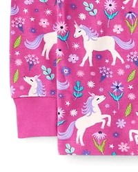 Pyjama en coton ajusté licorne pour filles
