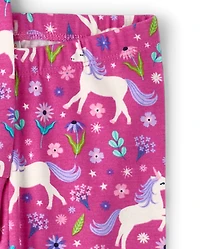 Pyjama en coton ajusté licorne pour filles