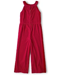 Girls Velvet Jumpsuit - Holiday Express