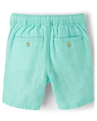 Kids Linen-Blend Pull On Shorts