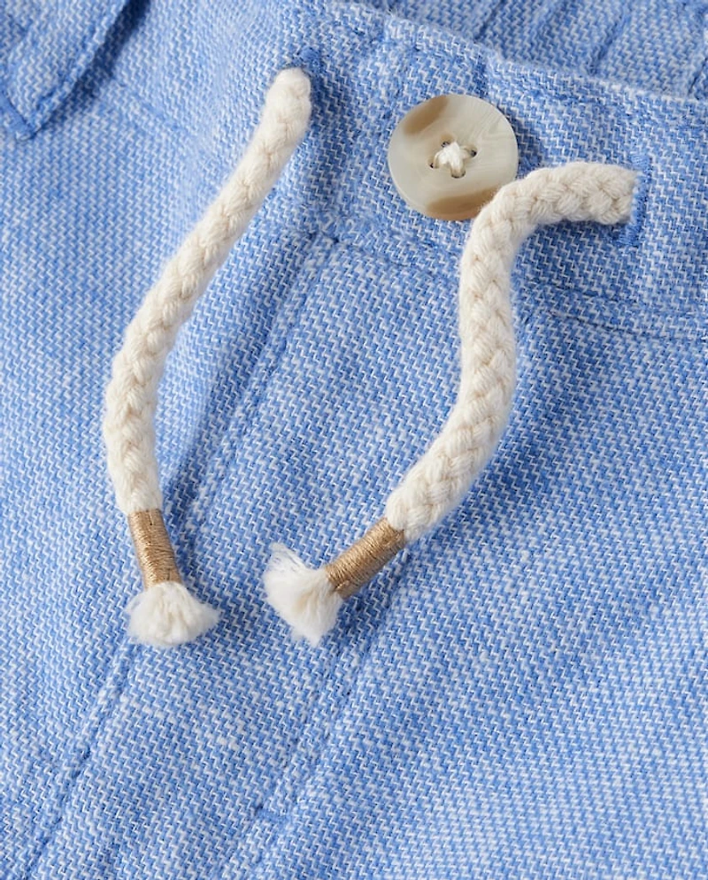 Kids Linen-Blend Pull On Shorts