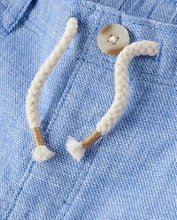 Kids Linen-Blend Pull On Shorts