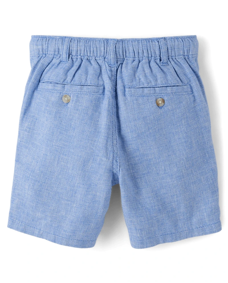 Kids Linen-Blend Pull On Shorts