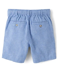 Kids Linen-Blend Pull On Shorts