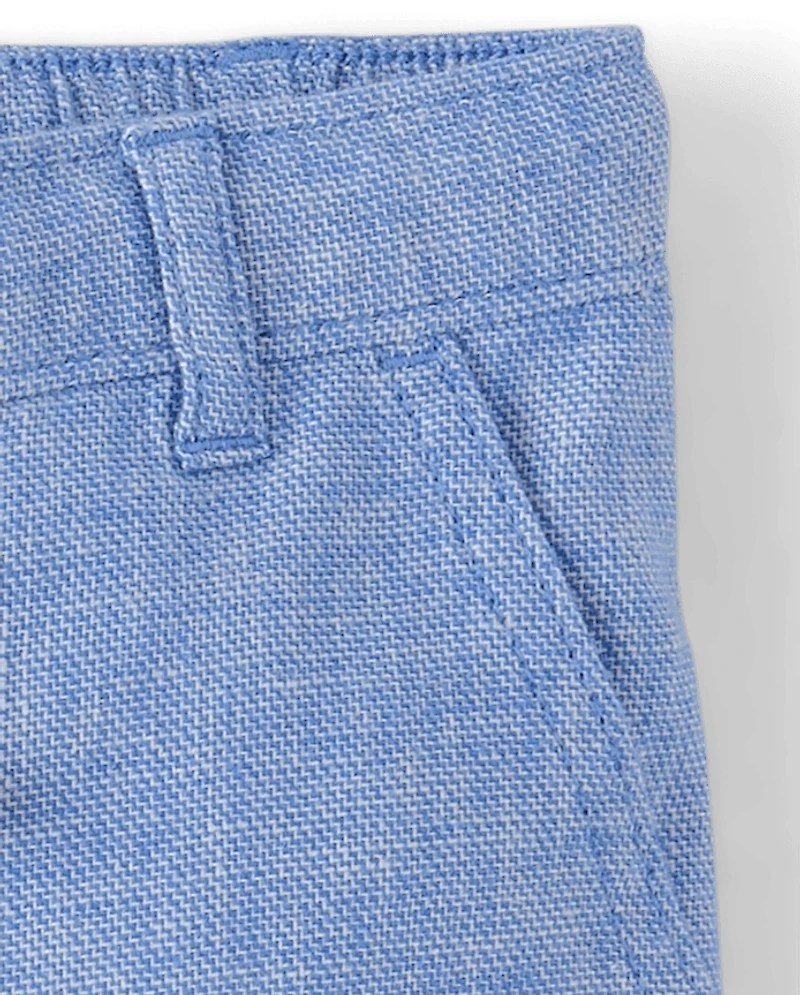 Kids Linen-Blend Pull On Shorts