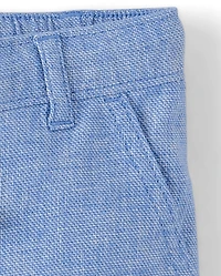 Kids Linen-Blend Pull On Shorts