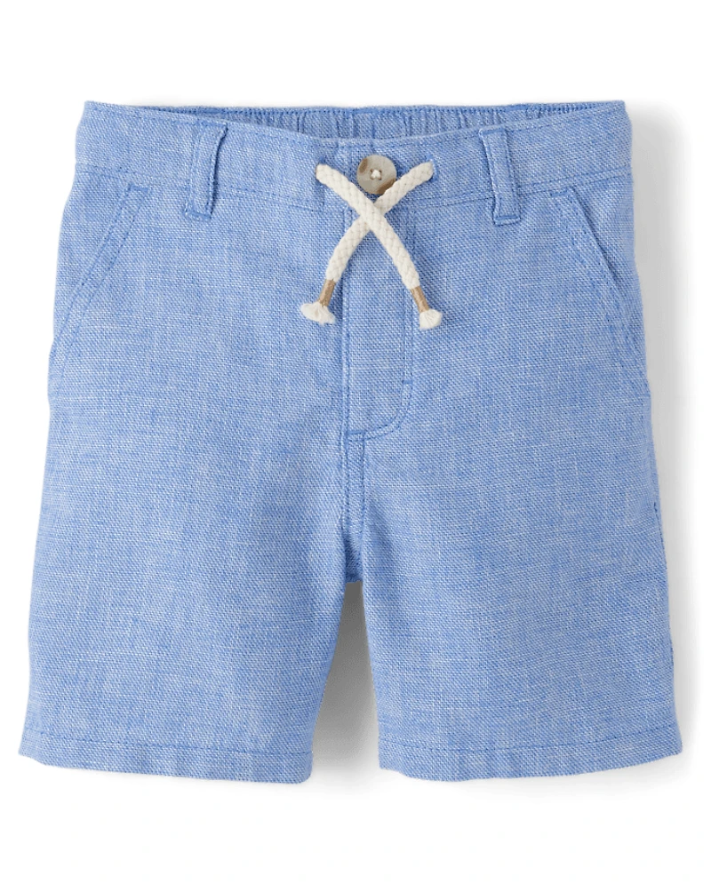 Kids Linen-Blend Pull On Shorts