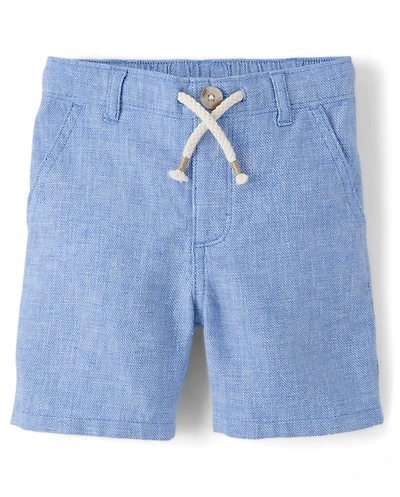 Kids Linen-Blend Pull On Shorts
