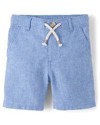 Kids Linen-Blend Pull On Shorts