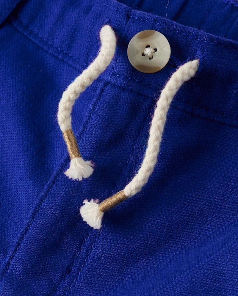 Kids Linen-Blend Pull On Shorts