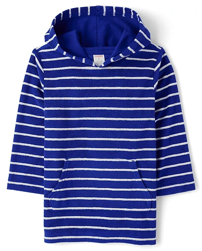 Cache-maillot à capuche rayé pour enfant - Maillot de bain