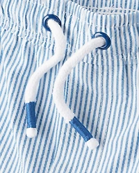 Boys Seersucker Swim Trunks