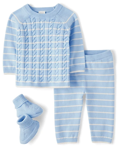 Baby Boys Striped Sweater 3-Piece Outfit Set - Homegrown by Gymboree