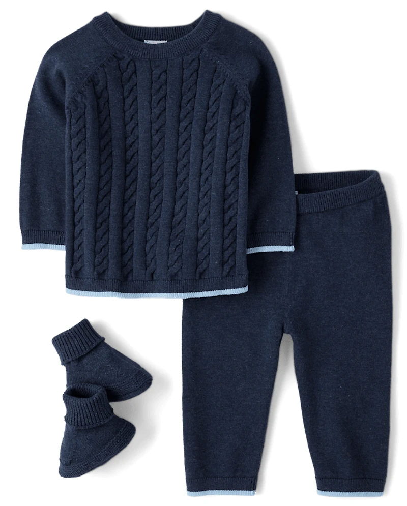 Baby Boys Marled Sweater 3-Piece Outfit Set - Homegrown by Gymboree