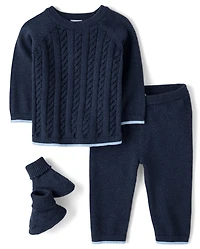 Baby Boys Marled Sweater 3-Piece Outfit Set - Homegrown by Gymboree