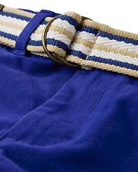Pantalon chino à ceinture pour garçon - Bleu Belle