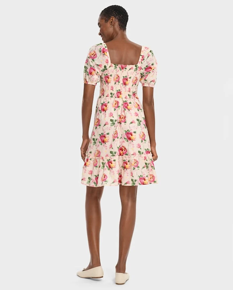 Womens Mommy And Me Rose Tiered Dress - Blushing Blooms