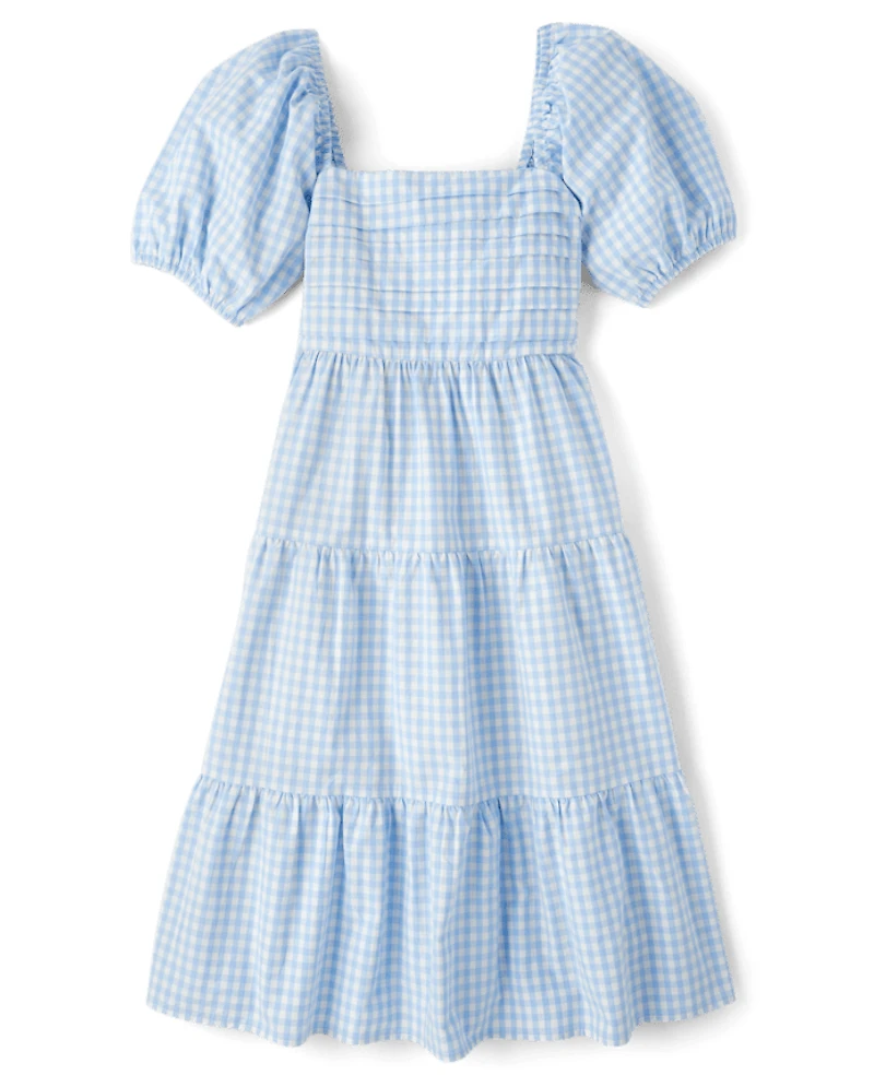 Womens Mommy And Me Gingham Tiered Dress - Garden Party