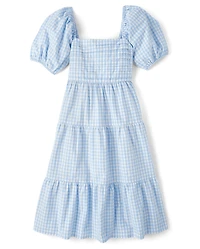Womens Mommy And Me Gingham Tiered Dress - Garden Party