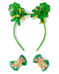 Girls 3-Piece Hair Set - Little Leprechaun