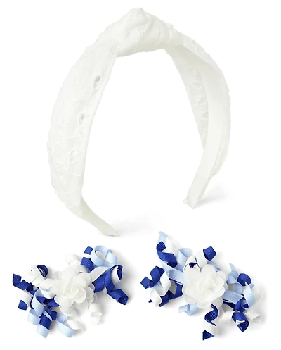 Girls 3-Piece Hair Set - Blue Belle