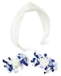 Girls 3-Piece Hair Set - Blue Belle