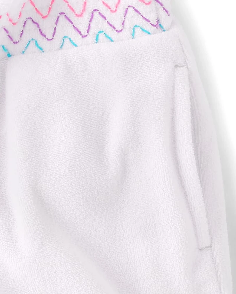 Girls Rainbow Terry Pull On Shorts - Little Essentials