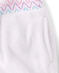 Girls Rainbow Terry Pull On Shorts - Little Essentials