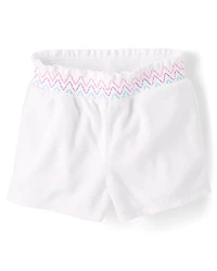 Girls Rainbow Terry Pull On Shorts - Little Essentials
