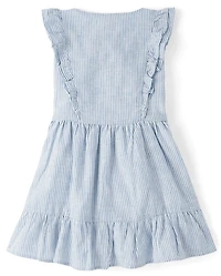 Robe à volants en lin mélangé pour filles