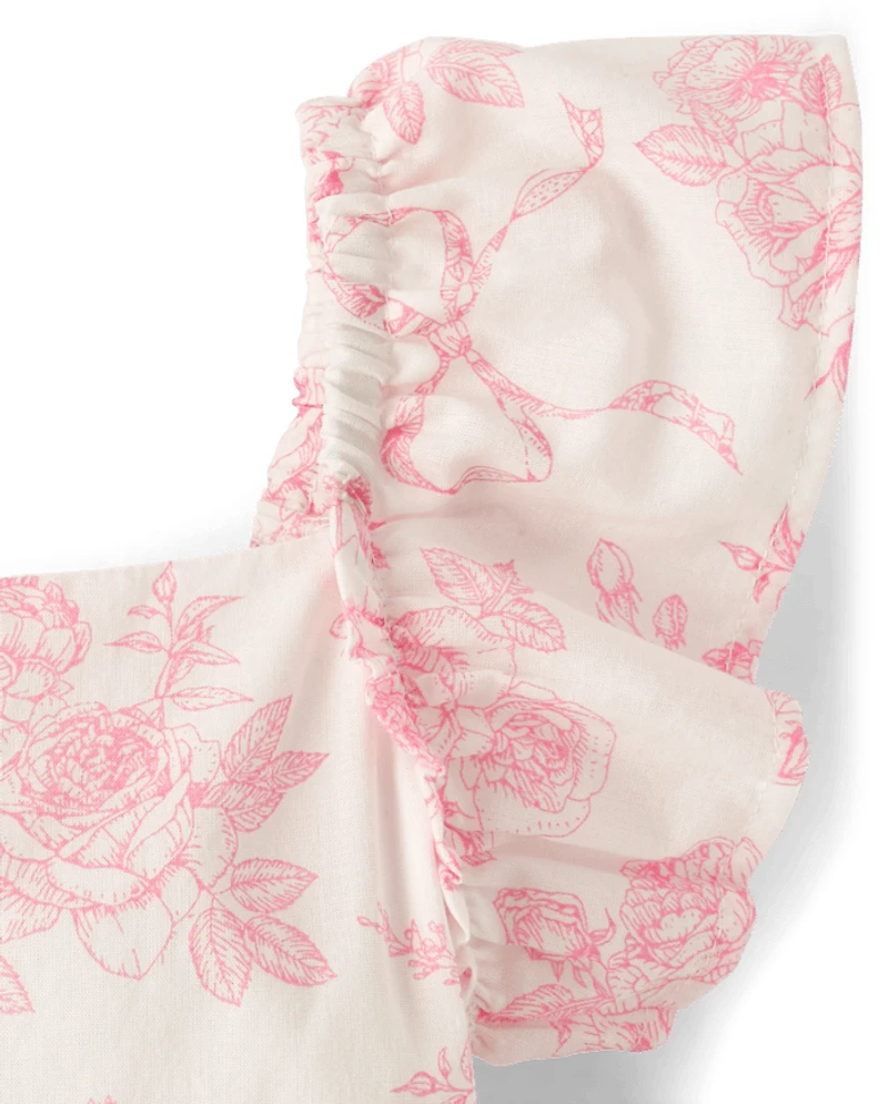 Robe à volants et fleurs pour fille - Blushing Blooms