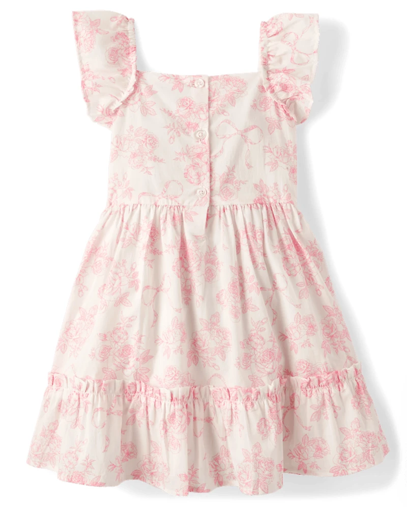 Robe à volants et fleurs pour fille - Blushing Blooms