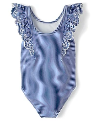 Maillot de bain une pièce à rayures et œillets pour fille - Swim