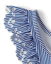 Maillot de bain une pièce à rayures et œillets pour fille - Swim