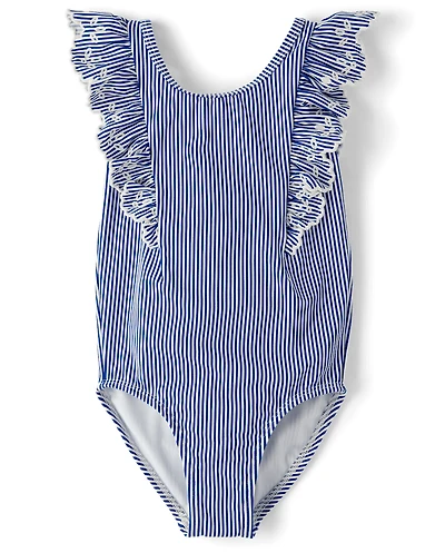 Maillot de bain une pièce à rayures et œillets pour fille - Swim