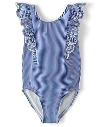Maillot de bain une pièce à rayures et œillets pour fille - Swim