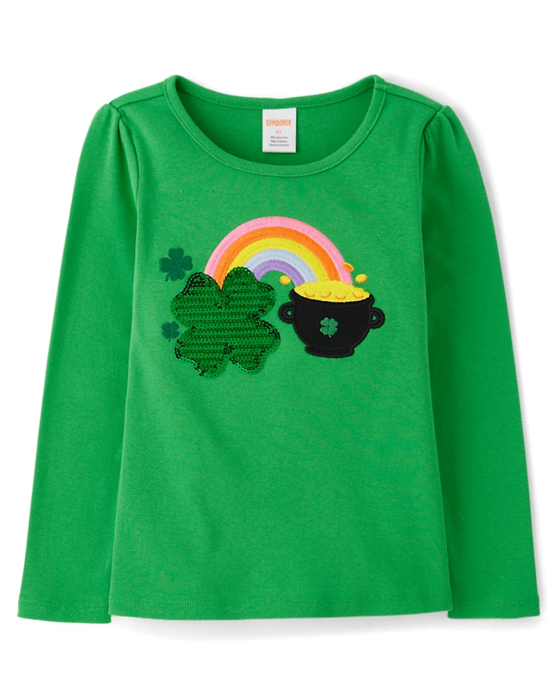 Haut à paillettes arc-en-ciel pour fille - Petit lutin