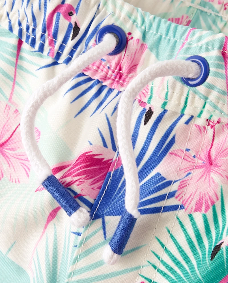 Boys Flamingo Swim Trunks