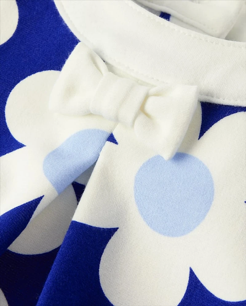 Robe dos nu fleurie pour fille - Bleu Belle