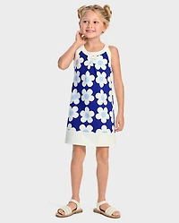 Robe dos nu fleurie pour fille - Bleu Belle